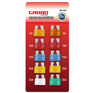 KIT COM 10 FUSIVEIS AUTOMOTIVO - GADAN