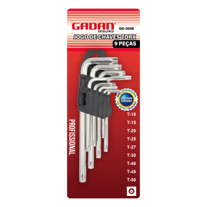 CHAVE TORX C/ 9 PEÇAS (MÉDIA) - GADAN
