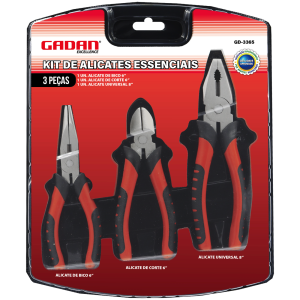 KIT DE ALICATES ESSENCIAIS  -  BICO, CORTE E UNIVERSAL - GADAN