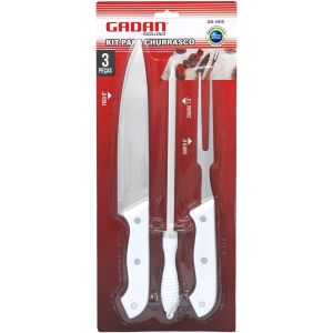 KIT PARA CHURRASCO C/ 3 PEÇAS - GADAN