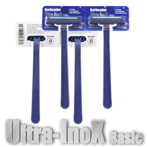 BARBEADOR ULTRA INOX BASIC - 2 LÂMINAS CABO PLÁSTICO CARTELA C/ 24 PCS - GADAN