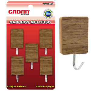 KIT COM 5 GANCHOS MULTIUSO - GADAN