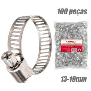 ABRAÇADEIRA DE METAL 13-19MM  EM PACOTE COM 100UN - GADAN
