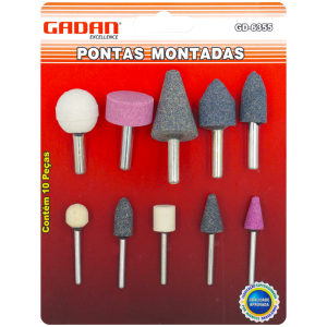 PONTAS MONTADAS P/ MICRO RETIFICA C/ 10UN. - GADAN