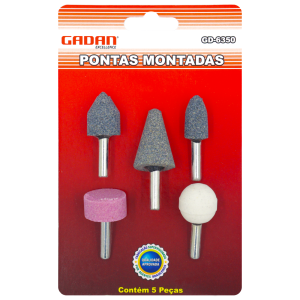 PONTAS MONTADAS P/ MICRO RETIFICA C/ 5UN. - GADAN