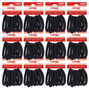 ELASTICO PARA CABELO - LACINHOS PRETOS 72 PCS - GADAN